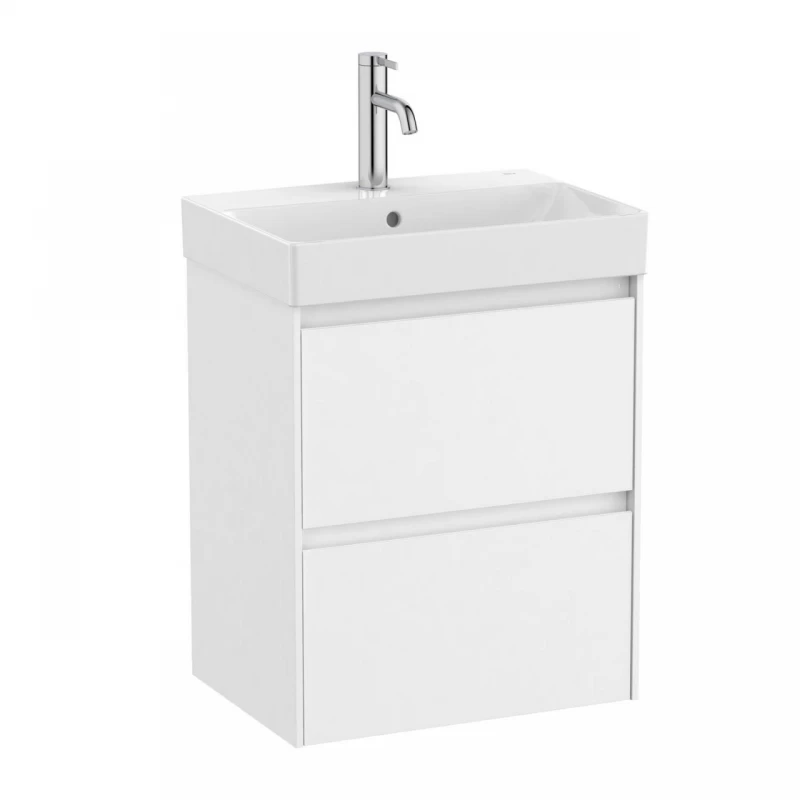 Set PROMO mobilier baza si lavoar Roca Ona Unik 2 sertare 50x36 cm alb mat