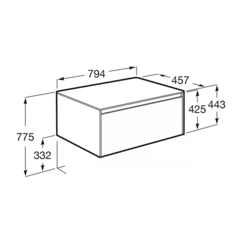 Baza lavoar suspendat Roca Ona 1 sertar 79.4x45.7 cm gri mat