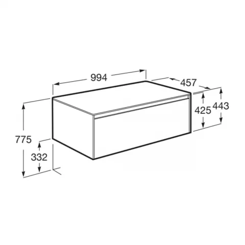 Baza lavoar suspendat Roca Ona 1 sertar 99.4x45.7 cm alb mat