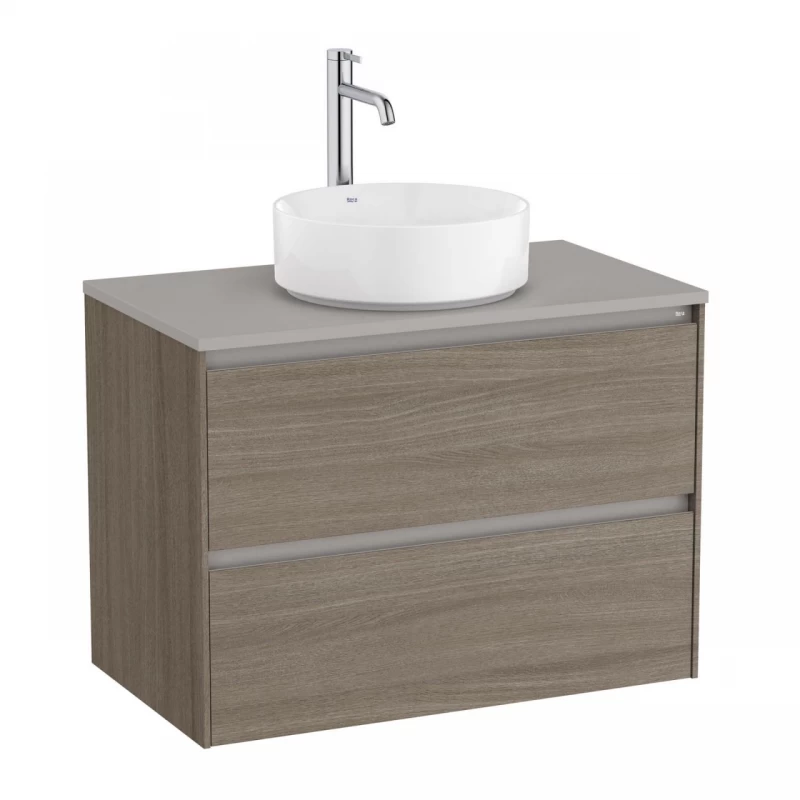Baza lavoar suspendat Roca Ona 2 sertare 79.4x45.7 cm ulm inchis