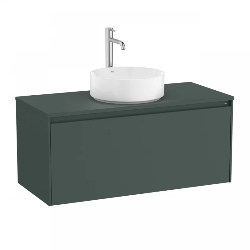 Baza lavoar suspendat Roca Ona 1 sertar 99.4x45.7 cm verde mat