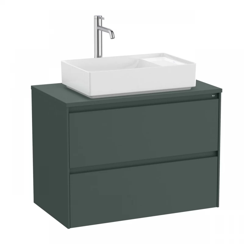 Baza lavoar suspendat Roca Ona 2 sertare 79.4x45.7 cm verde mat