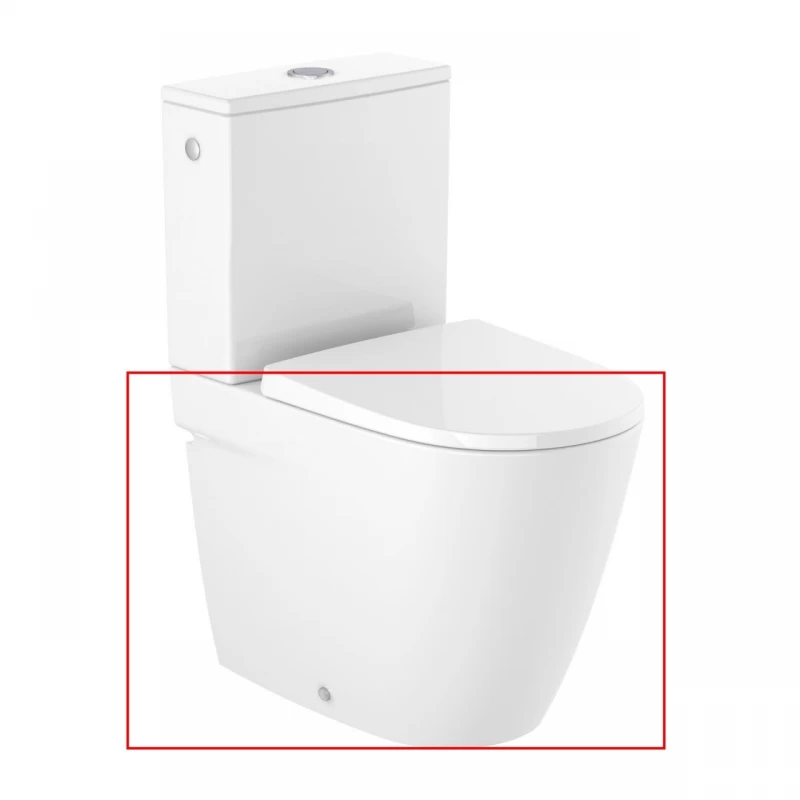 Vas WC pe pardoseala Roca Ona rimless alb lucios Supraglaze 60x37 cm lipit de perete 