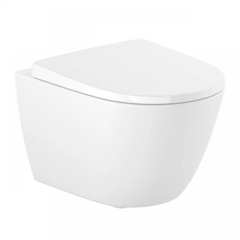 Vas WC suspendat Roca Ona compact rimless alb lucios 48x36 cm