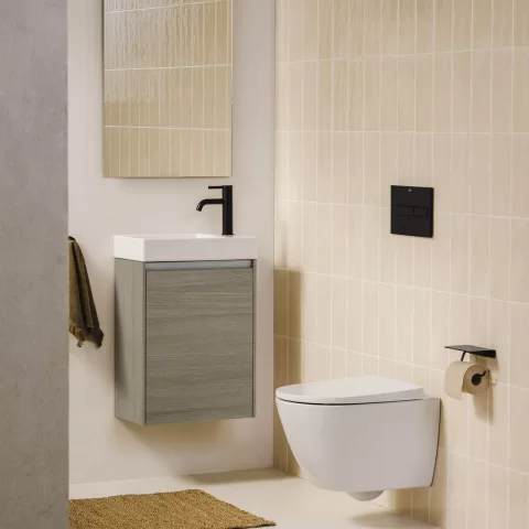 Vas WC suspendat Roca Ona compact rimless alb lucios 48x36 cm