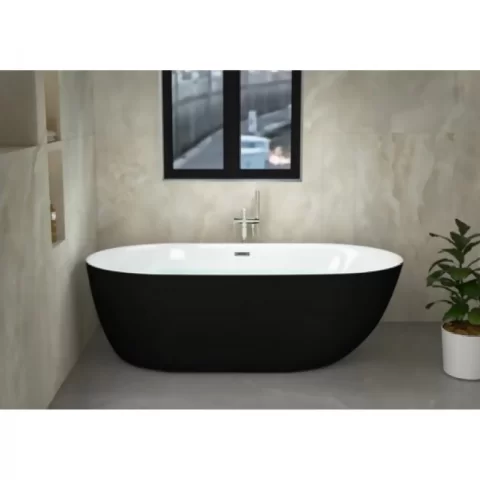 Cada freestanding Sanotechnik Melbourne 170x75xH56 cm din acril alb-negru 