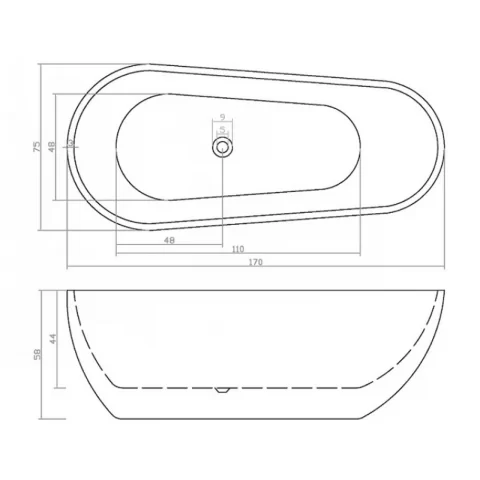 Cada freestanding Sanotechnik Chicago 170x75xH58 cm acrilica