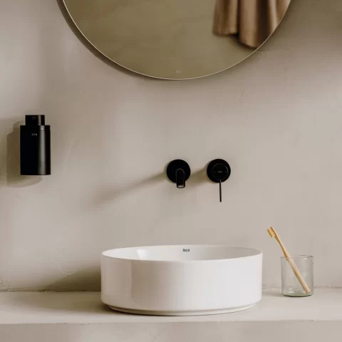 Baterie lavoar incastrata Roca Ona negru mat fara corp ingropat