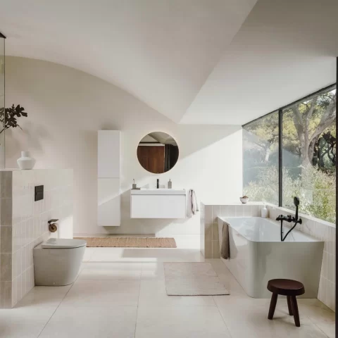 Baterie cada si dus Roca Ona cu divertor automat crom lucios