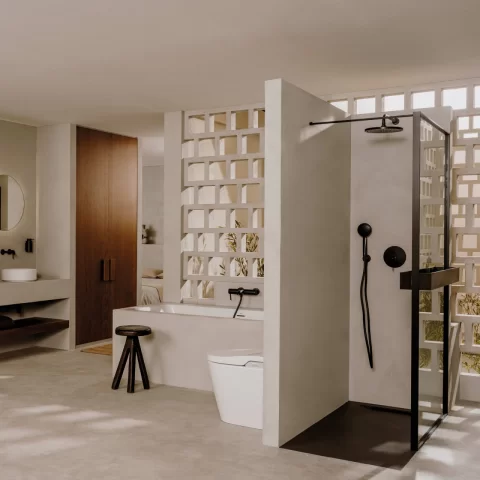 Baterie dus incastrata Roca Ona negru mat