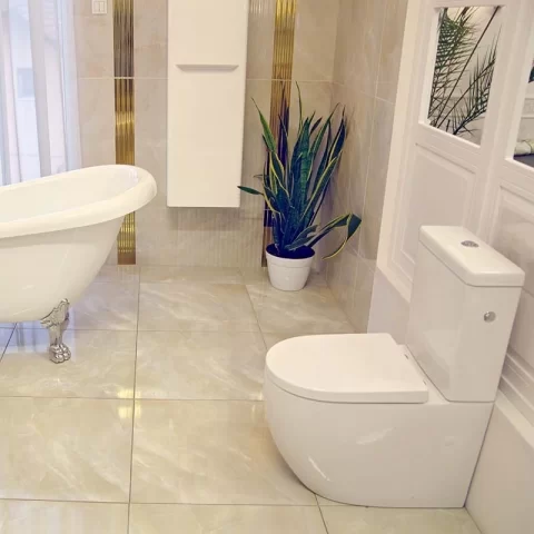 Set vas WC Fluminia Minerva, rimless cu rezervor si capac soft-close 63x38xH83 cm