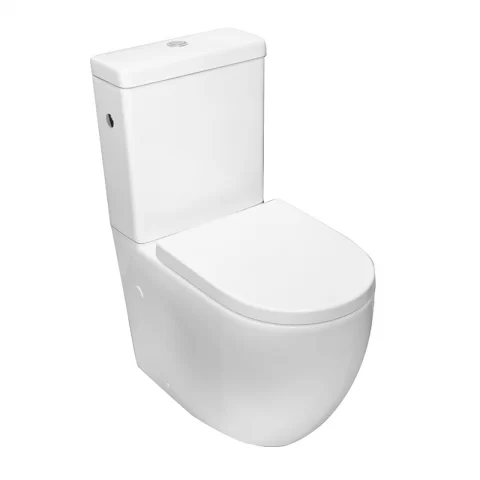 Set vas WC Fluminia Minerva, rimless cu rezervor si capac soft-close 63x38xH83 cm