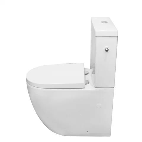 Set vas WC Fluminia Minerva, rimless cu rezervor si capac soft-close 63x38xH83 cm