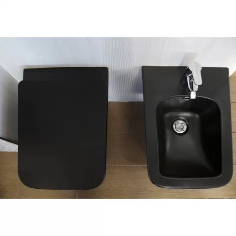 Set vas WC suspendat Fluminia Paris rimless, cu capac soft close 52.5x36.5x29.5 cm