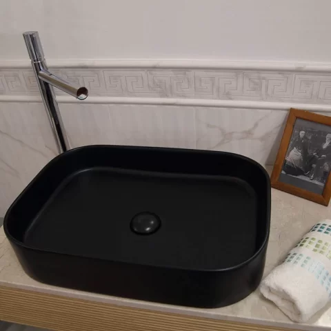 Lavoar pe blat Fluminia Capri 55x38xH11cm, negru mat