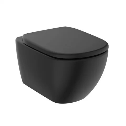 Vas wc suspendat Rimless cu functie de bideu si fixare ascunsa Ideal Standard Tesi, negru