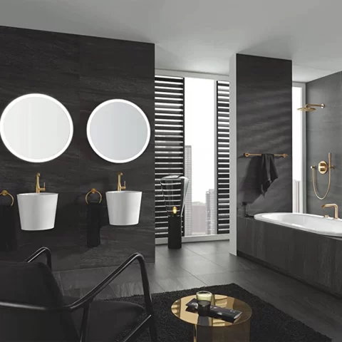 Baterie lavoar cu ventil Pop-Up Grohe Essence L auriu periat Cool Sunrise