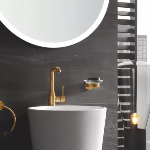 Baterie lavoar cu ventil Pop-Up Grohe Essence L auriu periat Cool Sunrise