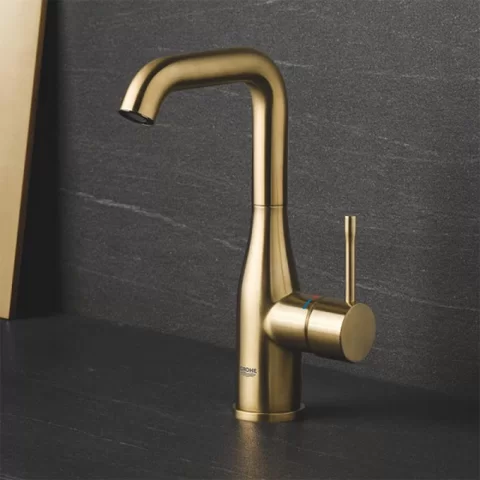 Baterie lavoar cu ventil Pop-Up Grohe Essence L auriu periat Cool Sunrise
