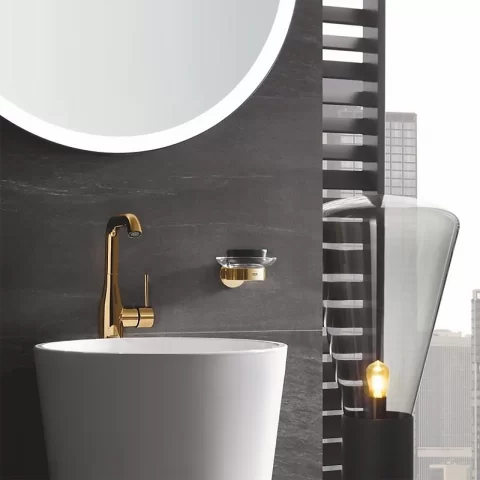 Suport pentru pahar sau savoniera Grohe Essentials auriu lucios Cool Sunrise