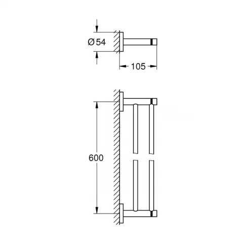 Suport prosop dublu Grohe Essentials 60 cm negru mat