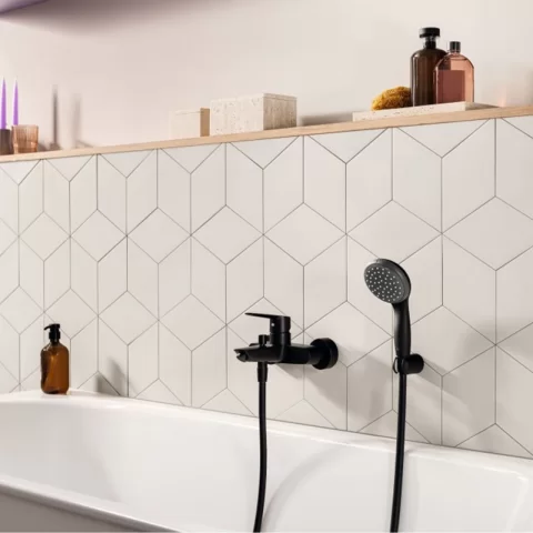 Baterie cada si dus monocomanda Grohe Start negru mat