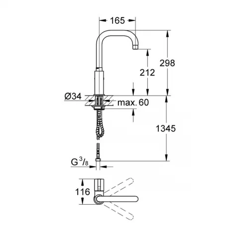 Robinet pentru apa fierbinte Grohe Red crom lucios