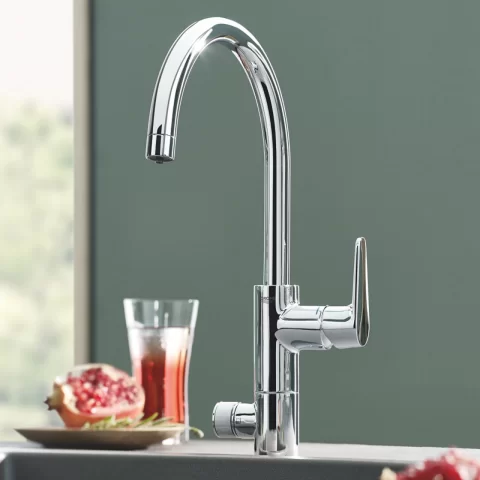 Baterie bucatarie cu functie filtru Grohe Blue Pure Baucurve crom lucios