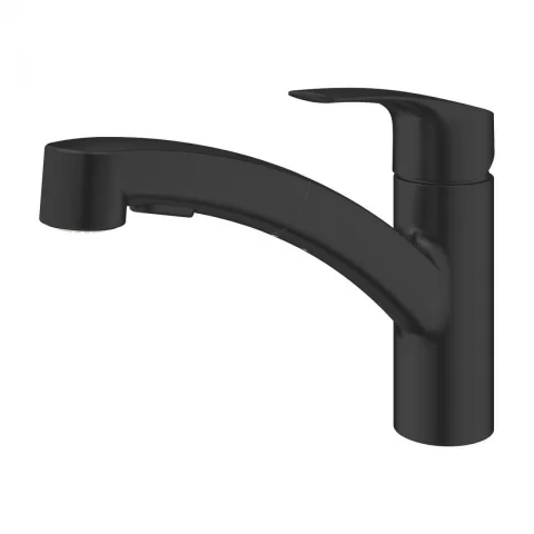 Baterie bucatarie cu dus extractibil Grohe Eurosmart negru mat