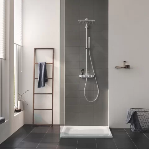 Sistem de dus cu baterie termostatata Grohe Euphoria SmartControl 310 alb Moon White