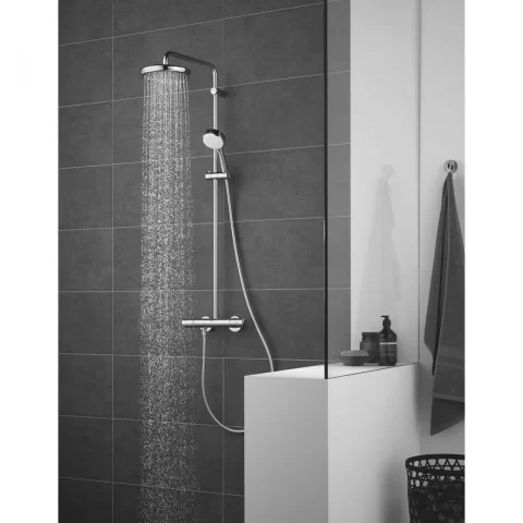 Sistem de dus cu baterie termostatata Grohe Tempesta Cosmopolitan 250 finisaj crom lucios