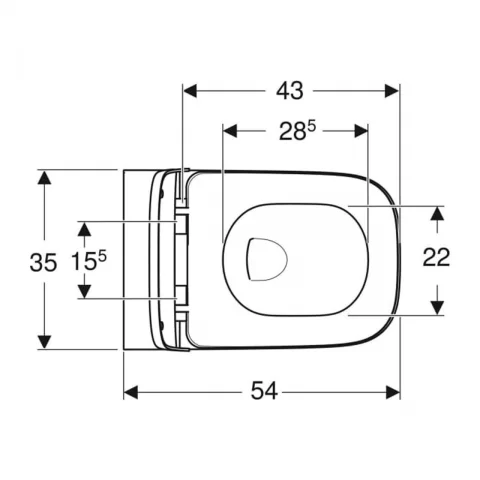 Set PROMO vas WC suspendat Geberit Smyle Square 55x35 cm alb cu functie bideu si capac slim Rimfree