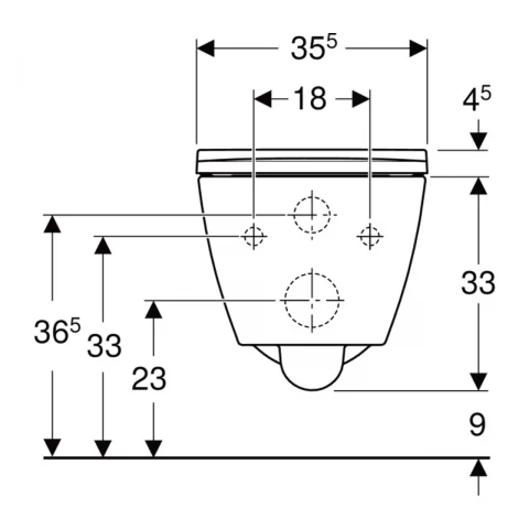 Set PROMO vas WC suspendat Geberit Smyle Square 55x35 cm alb cu functie bideu si capac slim Rimfree
