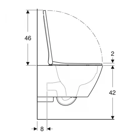 Set PROMO vas WC suspendat Geberit Smyle Square 55x35 cm alb cu functie bideu si capac slim Rimfree