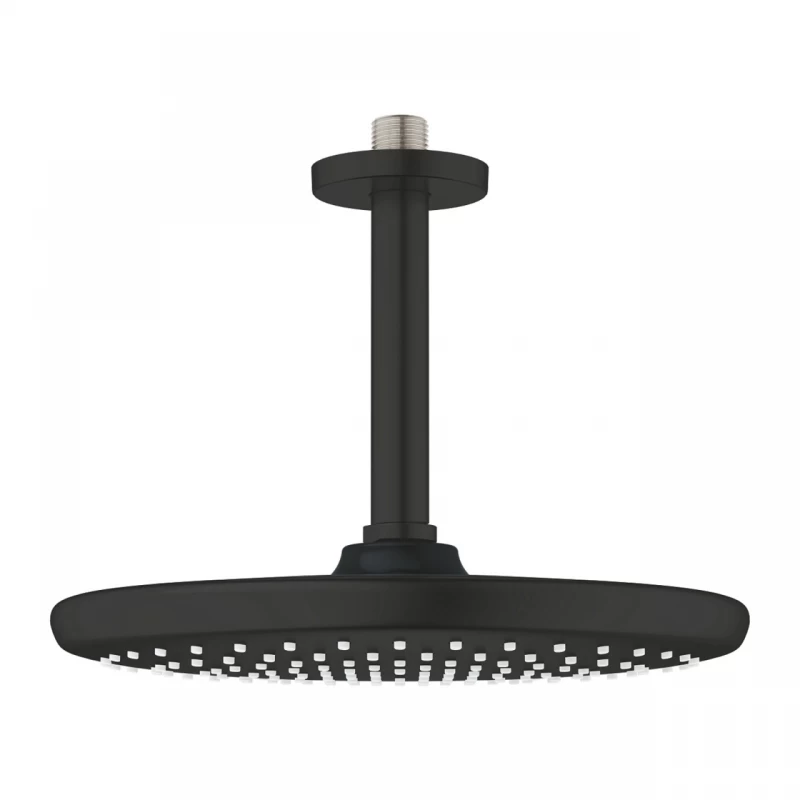 Palarie si brat de dus Grohe Tempesta 250 rotunda negru mat 1 functie