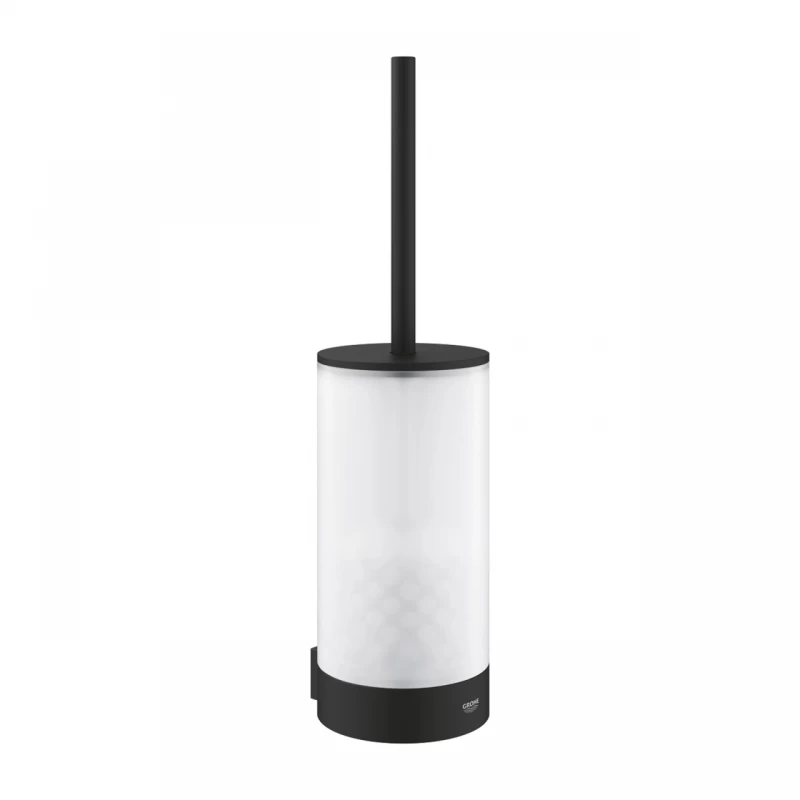 Perie WC din sticla mata Grohe Selection cu suport negru Phantom Black