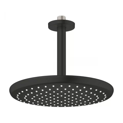 Palarie si brat de dus Grohe Tempesta 250 rotunda negru mat 1 functie