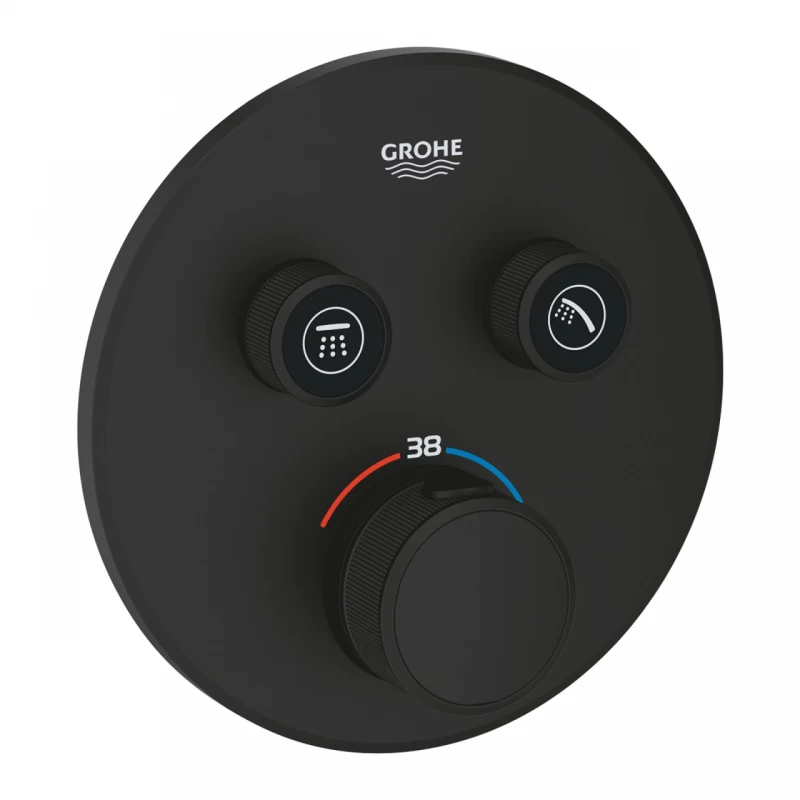 Baterie dus incastrata Grohe Grohtherm SmartControl negru Phantom Black