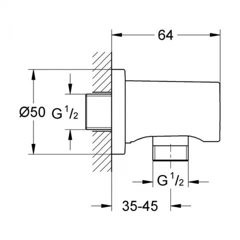 Cot iesire dus Grohe Rainshower auriu lucios Cool Sunrise
