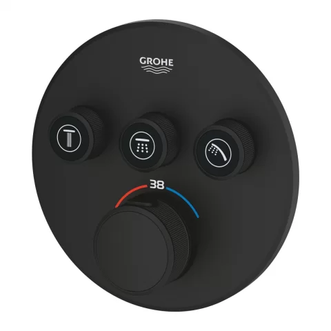 Baterie cada - dus incastrata Grohe Grohtherm SmartControl negru mat Phantom Black