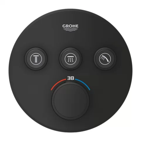 Baterie cada - dus incastrata Grohe Grohtherm SmartControl negru mat Phantom Black