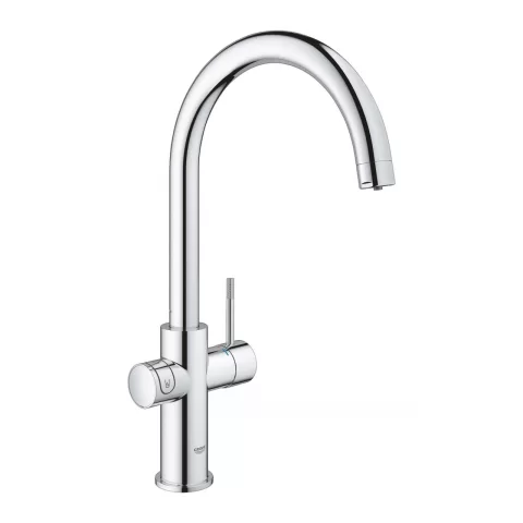 Baterie bucatarie cu pipa tip C Starter Kit Grohe Blue Home crom lucios 