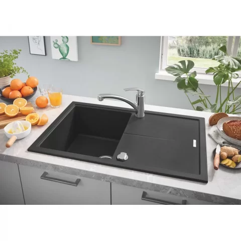 Chiuveta compozit reversibila Grohe K400 86x50 cm negru granit