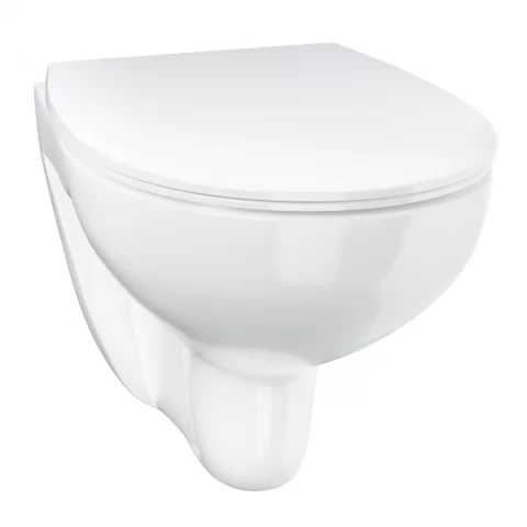 Set PROMO vas WC Grohe Bau Ceramic Rimless cu capac softclose slim alb