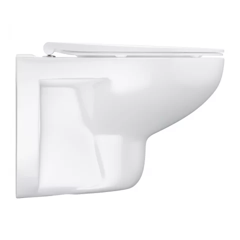 Set PROMO vas WC Grohe Bau Ceramic Rimless cu capac softclose slim alb