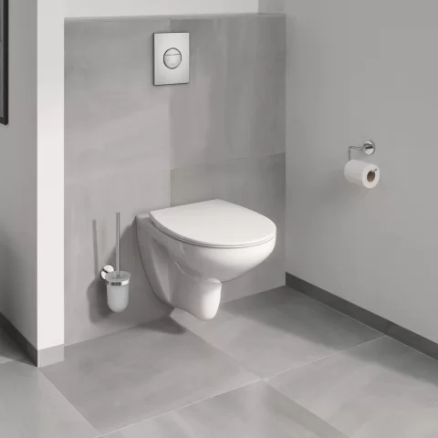 Set PROMO vas WC Grohe Bau Ceramic Rimless cu capac softclose slim alb