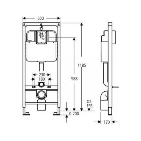 Rezervor incastrat cu cadru Grohe Rapid SL 