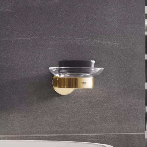 Suport pentru pahar sau savoniera Grohe Essentials auriu lucios Cool Sunrise