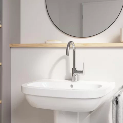 Baterie lavoar inalta Grohe Eurosmart L pipa pivotanta crom lucios