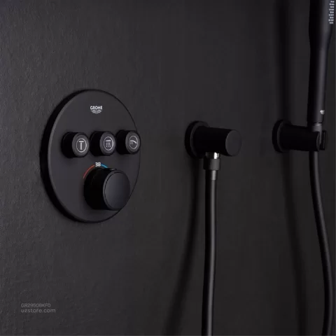 Baterie cada - dus incastrata Grohe Grohtherm SmartControl negru mat Phantom Black